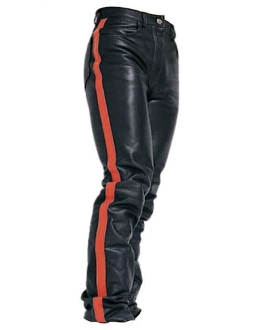 Levis Style 501 Colorful Stripes Biker Leather Pant